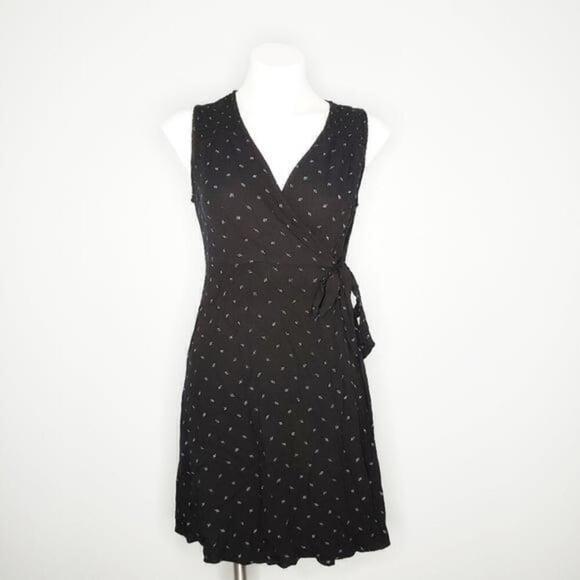 Universal Thread Black Diamond Pattern True Wrap Dress - Picture 1 of 3